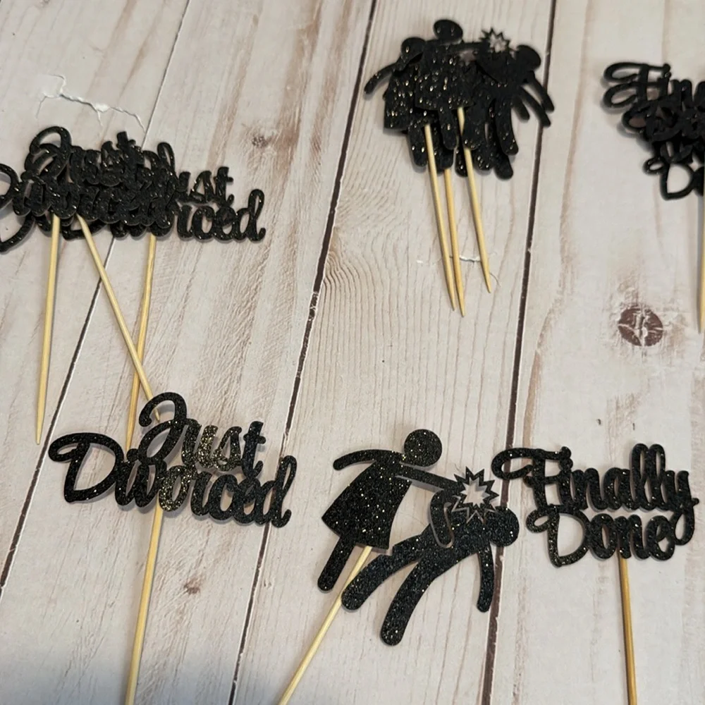 Divorced glitter, food picks